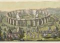 The monumental sarsen stones of Stonehenge's main construction occurred during the transition from the New Stone Age into the Early Bronze Age (c. -2500 to -2000), predating the classical Iron Age.