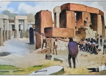 Monumental Construction of the Sarsen Circle at Stonehenge during the transition from the New Stone Age into the Early Bronze Age (between -2500 and -2000 )