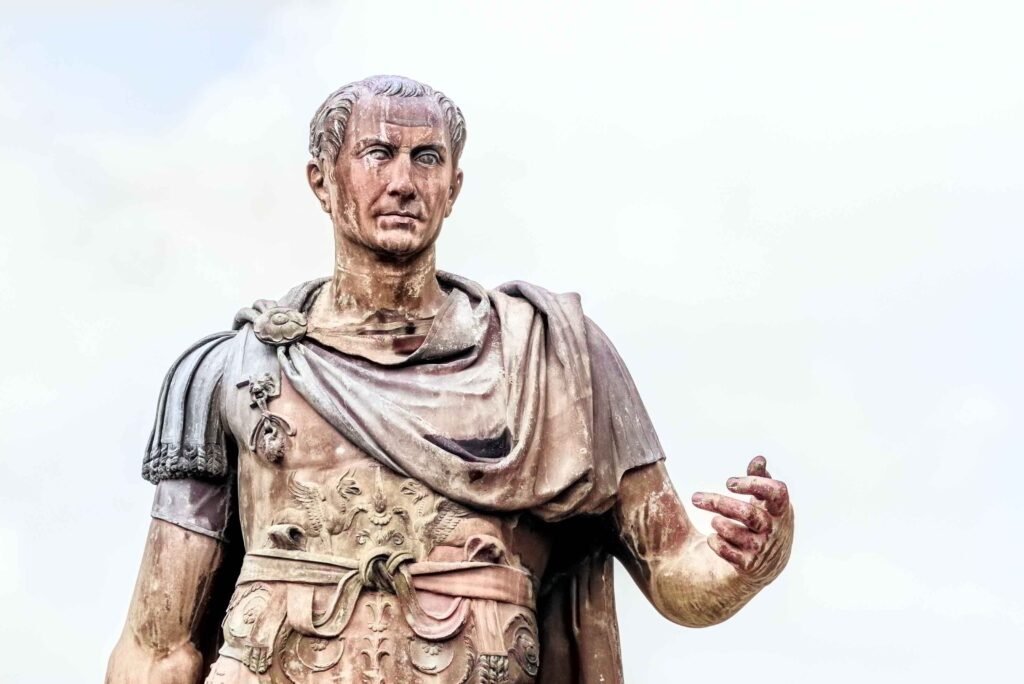Statue of Roman Emperor Julius Caesar at Roman Forum.